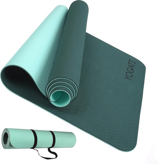 Antislip Fitnessmat voor Yoga en Pilates - 6 mm Dikke Trainingsmat met Draagriem van $