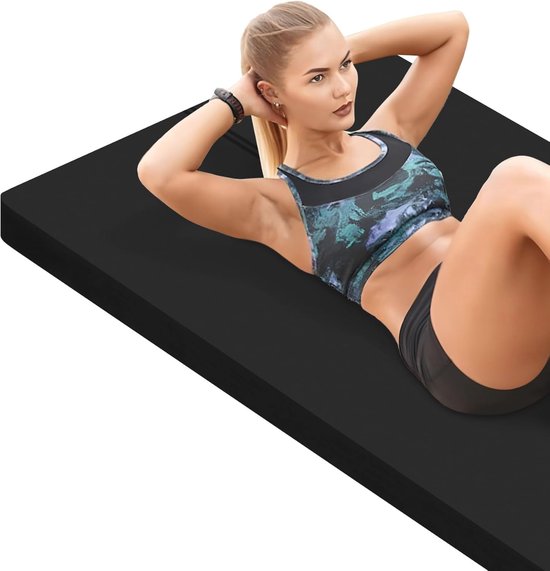 Antislip Grote Yogamat - 15mm Dikke Fitnessmat voor Yoga, Pilates en Grondoefeningen met Draagtas van $