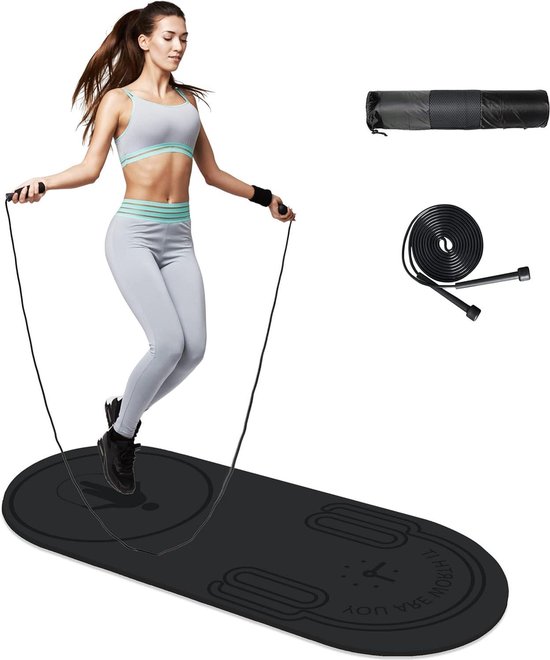 Antislip kniebeschermers voor thuis en in de sportschool - Fitnessmat - Schokabsorberende springtouwmatten voor binnen en buiten - 140cm*62cm*8mm van Merkloos