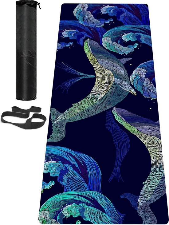 Antislip Milieuvriendelijke Yoga Mat Met Riemen Dikke Oefening Fitnesspad - Geschikt voor Yoga Pilates Fitness - 183CM 61CM 6MM Yoga mat van SNAKUGA