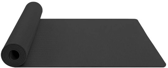 Antislip Pilates- en yogamat voor dames - 1 cm dik - met banden - TPE - 183 x 60 x 1 cm van Merkloos