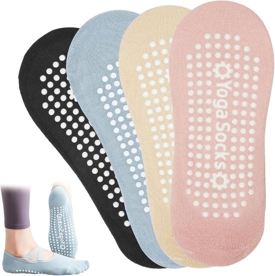 Antislip pilatessokken voor dames en heren - Perfect voor yoga, fitness en thuisgebruik