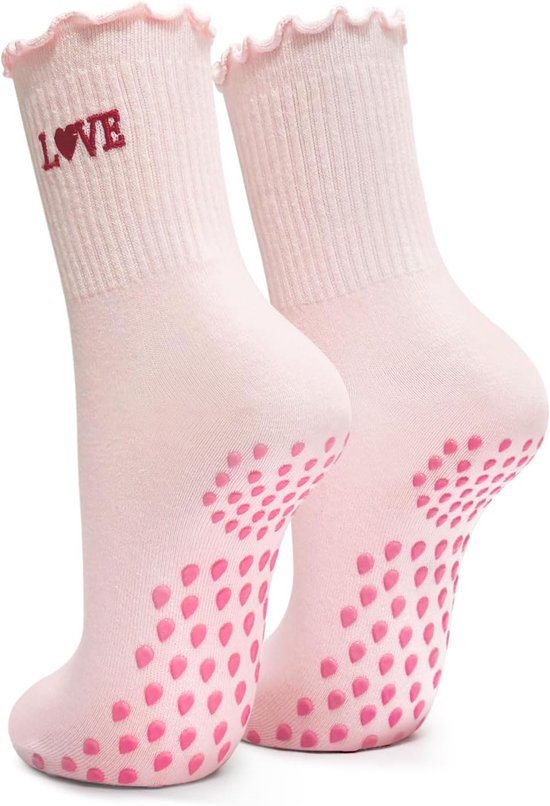 Antislip Sokken Dames - Yoga, Pilates & Barre - Ademend Katoen