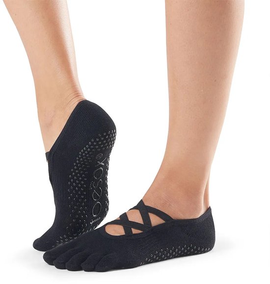 Antislip Sokken Elle Met Tenen Zwart - ToeSox