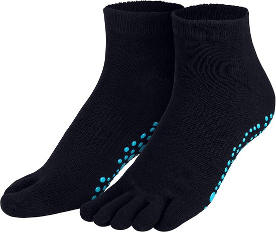 Antislip Teensokken Katoen - Yoga, Pilates, Fitness - Zwart, Grijs, Roze, Wit