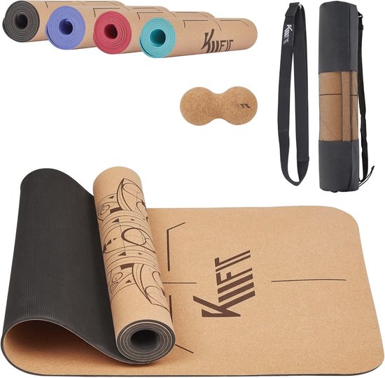 Antislip TPE Yogamat met Draagtas, Yogariem en Massagebal - Ideaal voor Fitness en Pilates van Merkloos