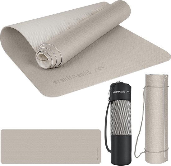 Antislip Yoga Mat - Sportmat voor Fitness - 183 cm x 61 cm x 06 cm - Turnmat Pilates - Trainingsmat met draagriem en tas van Merkloos