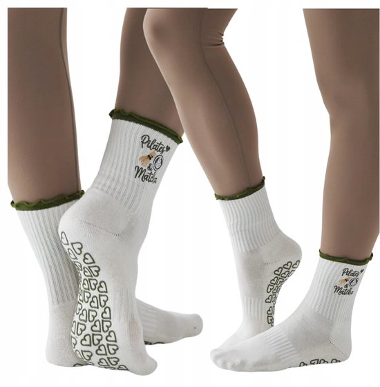 Antislip Yoga Sokken Dames Pilates Fitness 35-38 Katoen Groen