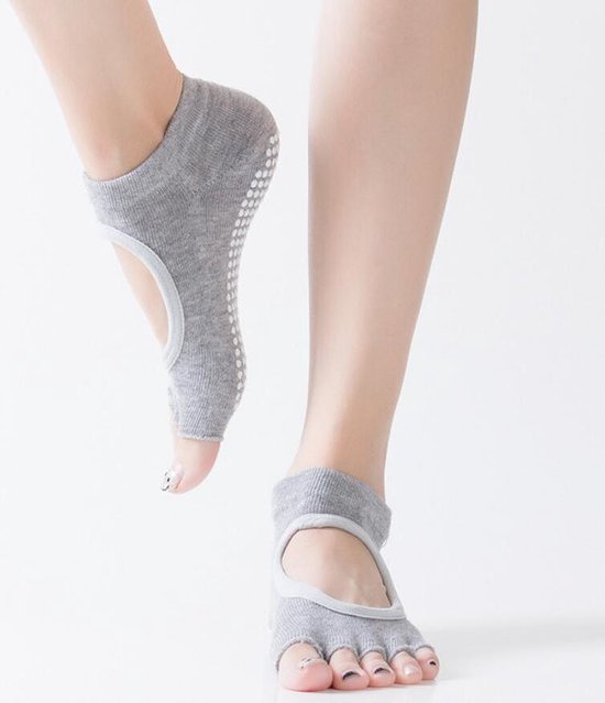 Antislip Yoga sokken - Licht Grijs - One Size Fits All van Coninx