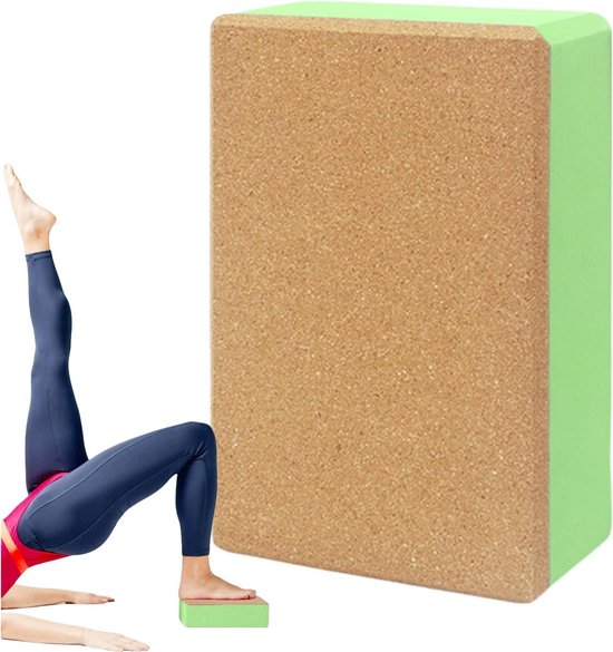 Antislip Yogablok - Oefenblok Pilates - Yoga Stabiliteit - Afgeschuinde Randen - 24 x 151 x 76 cm - Groen