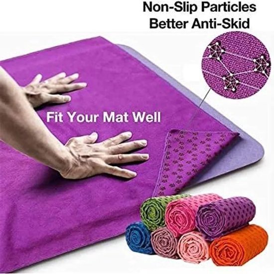 Antislip yogahanddoek - microvezel yogahanddoek, sneldrogend - antislip yogahanddoek, voorvoor yogamatten en hot yoga-183*63cm