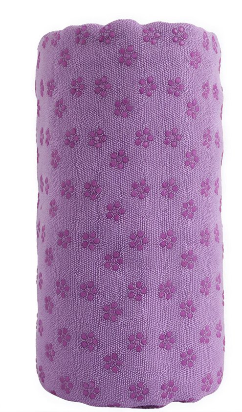 Antislip yogahanddoek - Microvezel yogahanddoek, zweetabsorberend en sneldrogend - Verdikte en bredere sport- en fitnessmat handdoek - 183*63 cm - Donkerpaarse pruimenbloesem