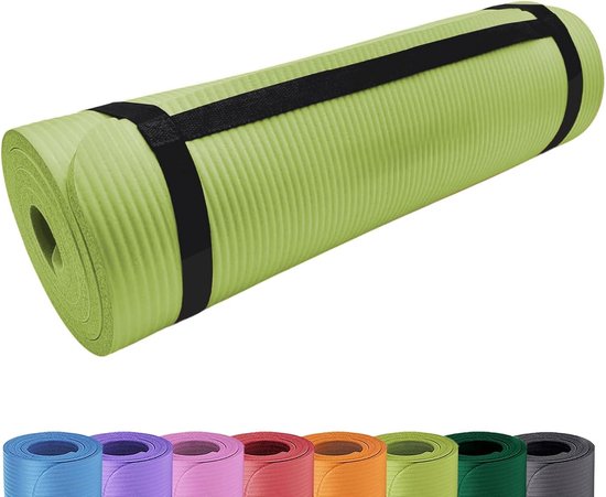 Antislip yogamat 15 mm - Extra dikke gymnastiekmat voor yoga, pilates en camping - 180 x 60,5 cm van Merkloos