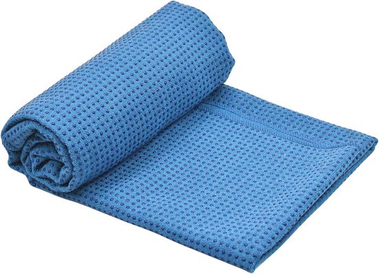 Antislip yogamat 183 cm x 63 cm - Microvezel yoga-handdoek met handgrepen voor hot yoga en pilates