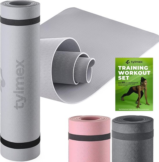 Antislip Yogamat 6mm met Draagriem en Trainingsset – Extra Dikke Fitnessmat voor Workout en Thuistraining