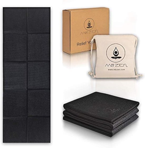 Antislip Yogamat 8 mm - Extra Dikke Mat voor Yoga, Pilates en Meditatie met Draagtas - Opvouwbare Sportmat voor Comfortabele Oefeningen