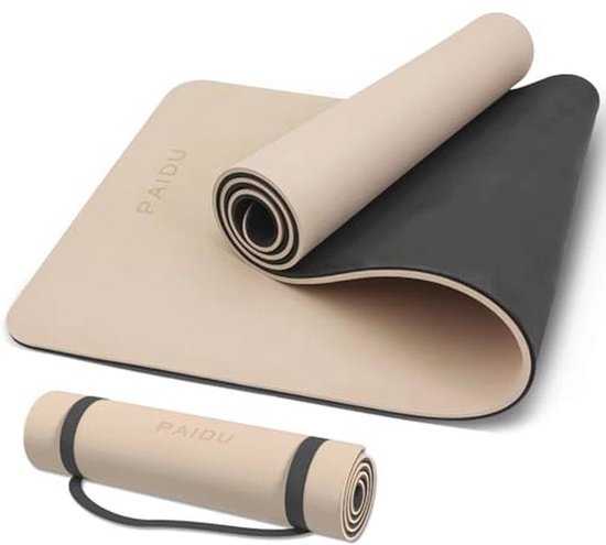Antislip Yogamat Extra Dikker - Professionele POE Yogamat voor Yoga, Pilates en Workout, 70" x 24" x 10mm van Merkloos