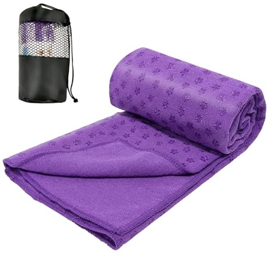 Antislip Yogamat Handdoek - Sneldrogend, Compact & Ademend voor Yoga, Pilates en Gym van Merkloos