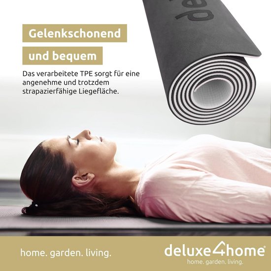 Antislip Yogamat met Oriëntatielijnen - Fitness & Gymnastiekmat voor Yoga, Pilates en Training