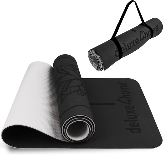 Antislip Yogamat met Oriëntatielijnen - Fitness & Gymnastiekmat voor Yoga, Pilates en Training
