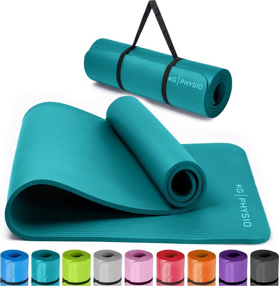 antislip yogamat met schouderband - gymnastiekmat voor yoga, thuistraining, HiiT en Pilates - fitnessmat, sportmat, yogamat antislip, 183 cm x 60 cm x 8 mm