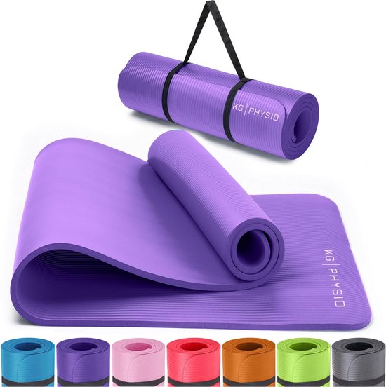antislip yogamat met schouderriem - gymnastiekmat voor yoga, thuistraining, HiiT en Pilates - fitnessmat, sportmat, yogamat antislip, 183cm x 60cm x 8mm van Avento