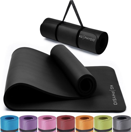antislip yogamat met schouderriem - gymnastiekmat voor yoga, thuistraining, HiiT en Pilates - fitnessmat, sportmat, yogamat antislip, 183cm x 60cm x 8mm van MSPORTS