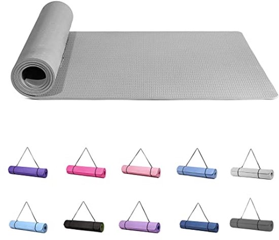 Antislip Yogamat voor Vrouwen - Dikke Gymmat met Draagband voor Yoga, Pilates en Gymnastiek (183 x 61 cm)