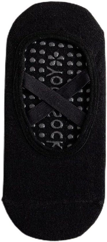 Antislip yogasokken voor dames - 2 paar - met kruisriem - geschikt voor yoga, dans en fitness - zwart van Merkloos