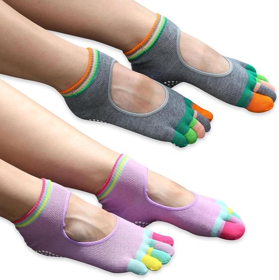 Antislipsokken met Teenbescherming voor Dames - Ideaal voor Yoga, Pilates, Dans - Maat 35-42 van Merkloos