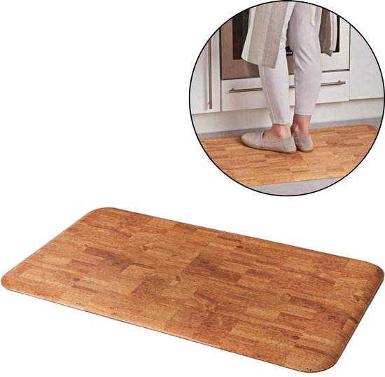 Antivermoeidheidsmat kurk look 90 x 50 cm van Merkloos
