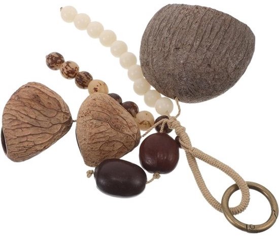 Asalato Shaker - Notendop Ratel - Muziek Maken - Handgemaakt Natuurlijk - 18x6.5x6cm - Multi