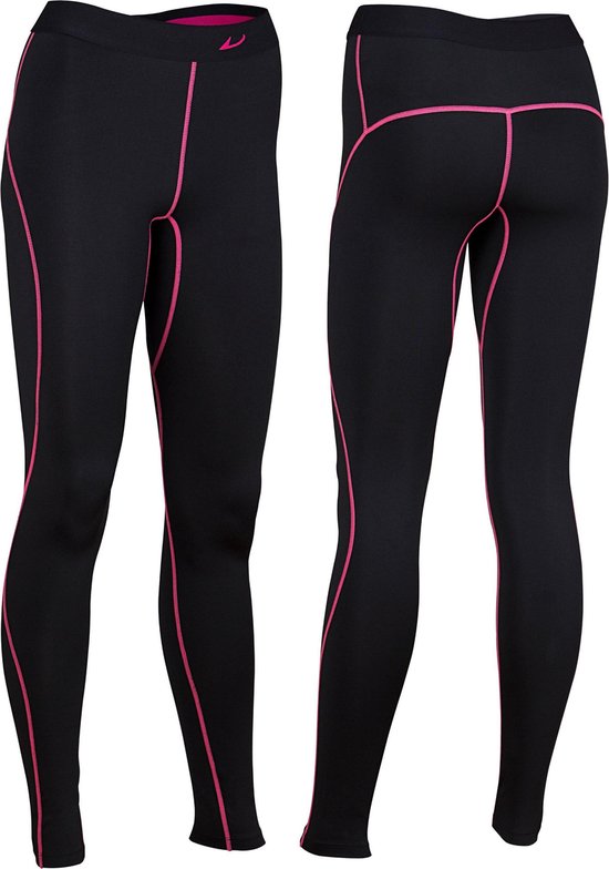 Avento Compressiebroek Comfort - Vrouwen - Zwart/Fuchsia - Maat 36
