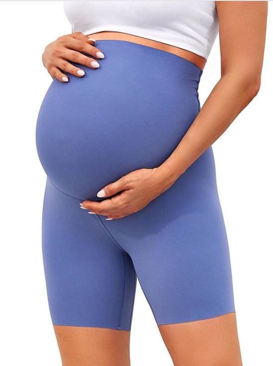 AYDI Clouduxi Zwangerschap Fietsbroek 6” – Hoge Taille Maternity Legging XS (Wedgewood Blue)
