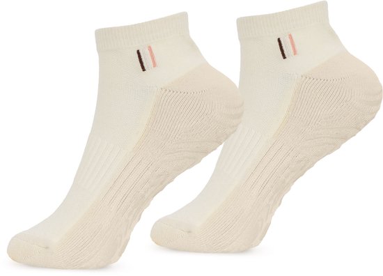 BAHE - Studio Grippy Ankle Socks - Pilates Socks - Antislip Sokken - Grip Socks - Yogasokken - Kleur Coconut van Bahe