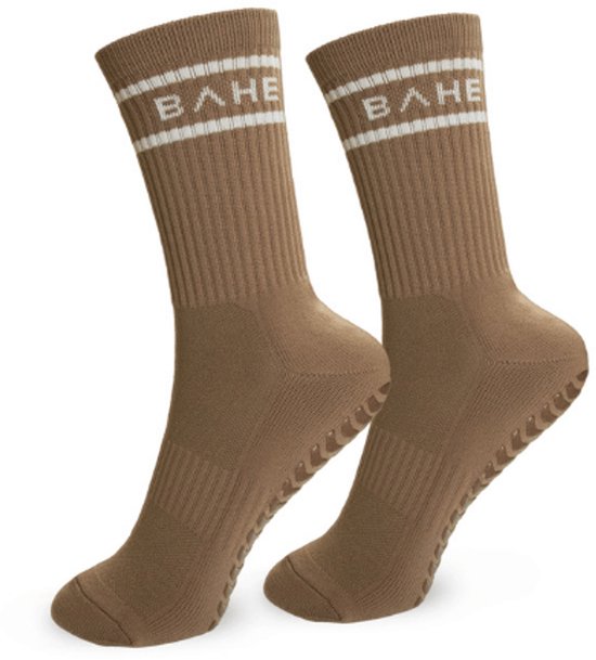 BAHE - Studio Grippy Crew Socks - Pilates Socks - Antislip Sokken - Grip Socks - Quicksand - Yogasokken
