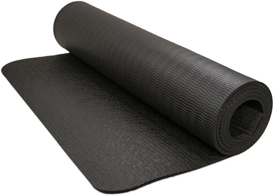 BAHE Yoga Mat 6 mm - Super Grip Sport Mat - Incl Draagriem - All Rounder Mat - 173 x 61 x 0.6 cm - Power Yoga - Yoga - Anthracite van Merkloos