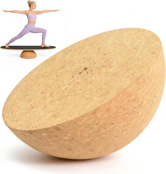 Balansbord voor Fitness en Yoga - Hoogwaardige Korken Trainer voor Volwassenen en Kinderen, Verbeter Stabiliteit en Coördinatie