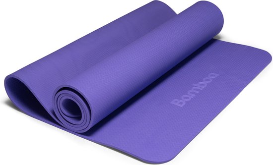 Bamboa Yogamat Paars | 6mm | Anti-Slip | Optimale Grip | Sterke Yoga mat | Makkelijk schoon te houden van Bamboa