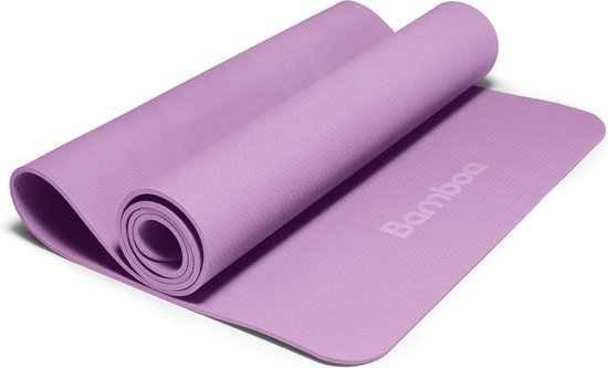 Bamboa Yogamat Roze | 6mm | Anti-Slip | Optimale Grip | Sterke Yoga mat | Makkelijk schoon te houden | Lila van Bamboa