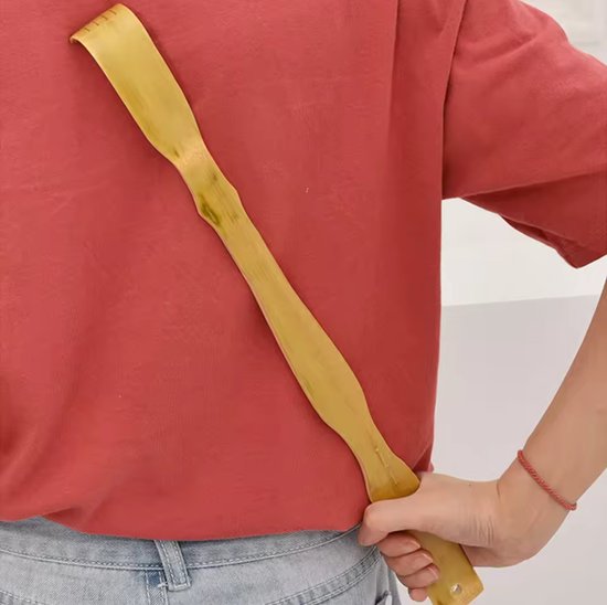 Bamboe Rugkrabber en Massage Stick – Lange Houten Rugmassager van Merkloos