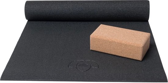 Basispakket yogamat en blok - zwart van Basi