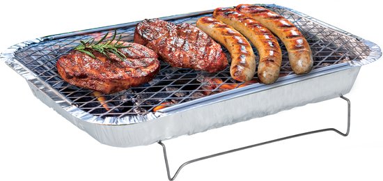 BBQ Collection Wegwerp BBQ - Houtskool Barbecue - Mini Tafel BBQ voor Camping of Picknick - 31x 24 x 4,8 CM van BBQ Collection