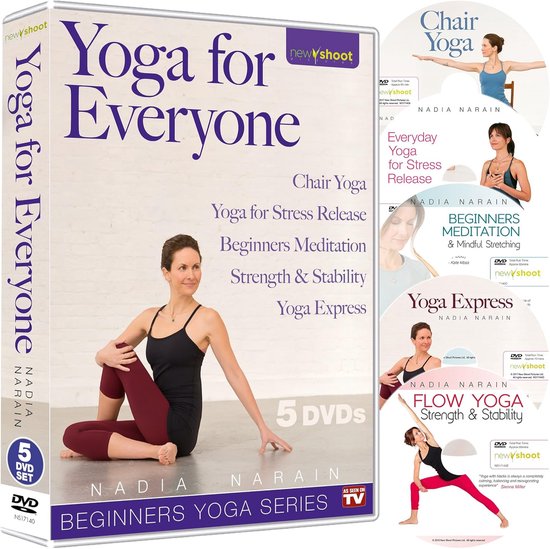 Beginners Yoga Serie - Thuiscursus Yoga - Ontspanning Lichaam - Vijf DVD's - 19x13x1.5 cm