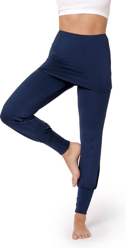 Bellivalini Dames Yogabroek - Sport - Vrijetijdsbroek - Lang - Viscose - Sportbroek - BLV-BLV50-275-YPS - Donkerblauw - XL