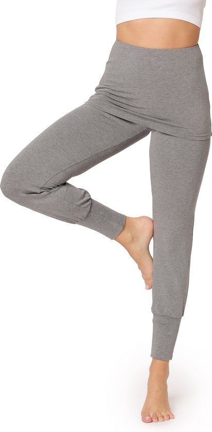 Bellivalini Dames Yogabroek - Sport - Vrijetijdsbroek - Lang - Viscose - Sportbroek - BLV-BLV50-275-YPS - Medium Melange - M
