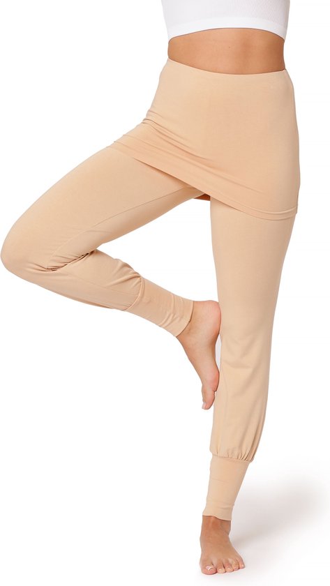 Bellivalini Dames Yogabroek - Sport - Vrijetijdsbroek - Lang - Viscose - Sportbroek - BLV-BLV50-275-YPS - Zand - L