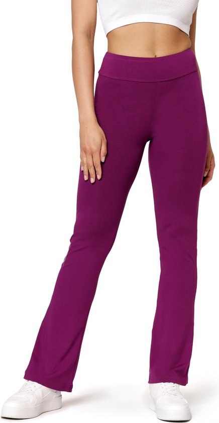 Bellivalini Dames Yogabroek - Sport - Vrijetijdsbroek - Lang - Viscose - Sportbroek - BLV-BLV50-277-YPF - Fuchsia - XS van Bellivalini
