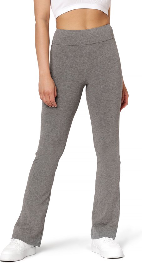 Bellivalini Dames Yogabroek - Sport - Vrijetijdsbroek - Lang - Viscose - Sportbroek - BLV-BLV50-277-YPF - Medium Melange - 3XL van Merkloos