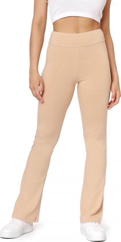 Bellivalini Dames Yogabroek - Sport - Vrijetijdsbroek - Lang - Viscose - Sportbroek - BLV-BLV50-277-YPF - Zand - XXL